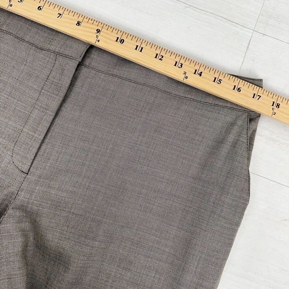 St. John Dress Pants Women Size 14 Waist 34 Tan Brown Wool Silk Blend Wide Leg - Picture 10 of 14